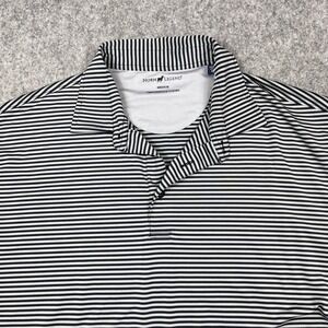 Horn Legend Black Stripe Polo Shirt Performance Luxury Mens Medium